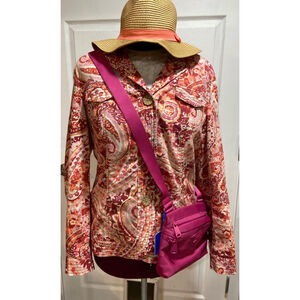 Coldwater Creek cotton shirt- jacket, floral paisley print